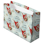 Santa's Retro Rotor Sleigh Groot Cadeauzakje (Voorkant Gekanteld)