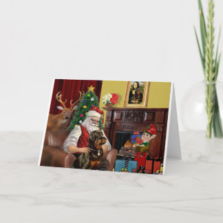 Santa's Rottweiler Feestdagen Kaart