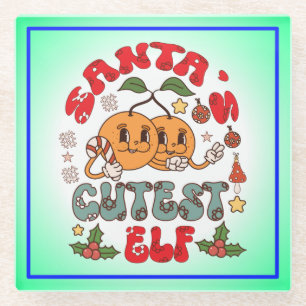 Santa's Schattigee Elf Sublimatie-80881 Glazen Onderzetter