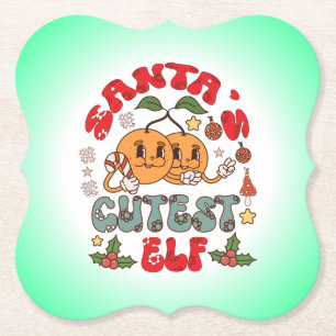 Santa's Schattigee Elf Sublimatie-80881 Kartonnen Onderzetters