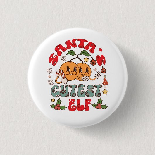 Santa's Schattigee Elf Sublimatie-80881 Ronde Button 3,2 Cm (Voorkant)