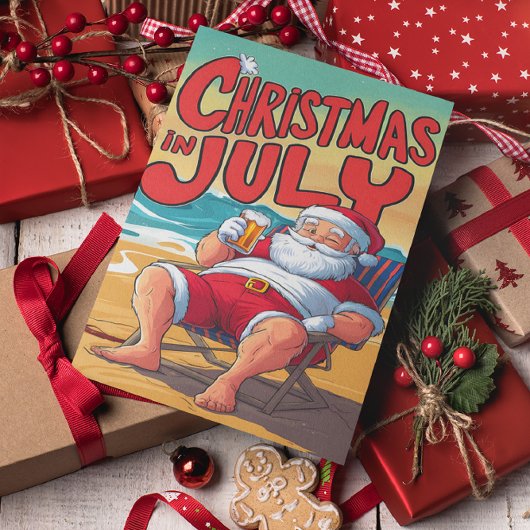 Santas Seaside Serenity Briefkaart