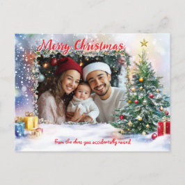 Santa's Show-Off Foto Lijst Feestdagenkaart