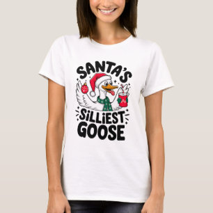 Santa's Silliest Goose Christmas Humor T-shirt