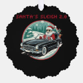 Santa's Sleigh 2.0 Paper Ornament (Voorkant)