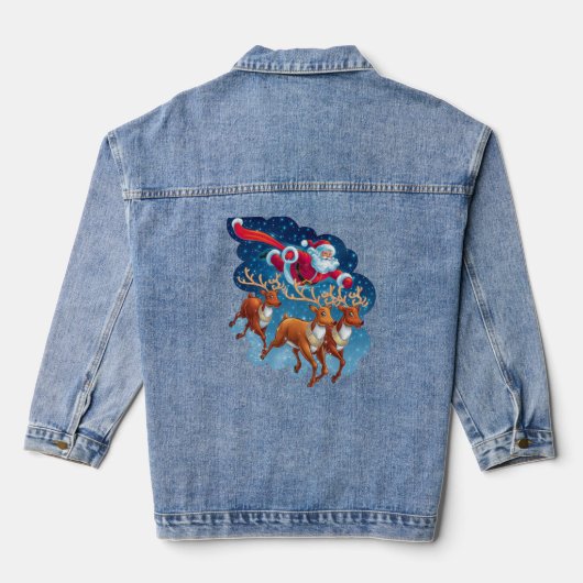 Santa's Sleigh Adventure Denim Jacket (Achterkant)