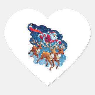Santa's Sleigh Adventure Hart Sticker