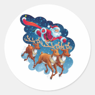 Santa's Sleigh Adventure Ronde Sticker