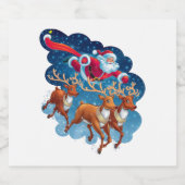 Santa's Sleigh Adventure Sparkling Wijnetiket (Enkel label)