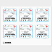 Santas Sleigh Christmas Shipping Label Sticker (Vel)