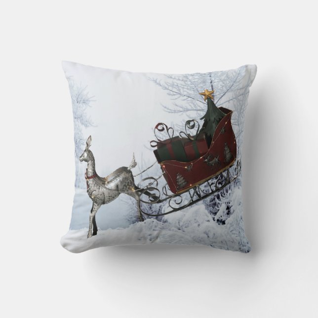 Santas Sleigh Kussen (Voorkant)