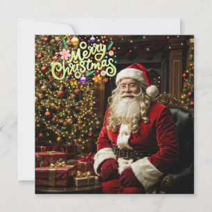 Santa's Sleigh of Smiles Kerst Kaart Notitiekaartje