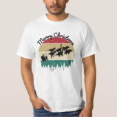 Santas Sleigh pulled by dinosaurs T-shirt (Voorkant)
