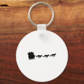 Santas Sleigh Pulled By Foxes - Fox Christmas Sleutelhanger (Voorkant)