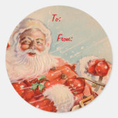 Santas Sleigh Ride Cadeau Balise Stickers (Devant)