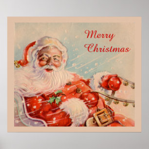  Santas Sleigh Ride Canvas afdrukken Poster
