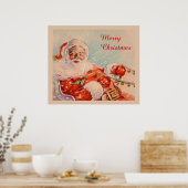  Santas Sleigh Ride Canvas afdrukken Poster (Keuken)