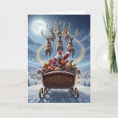 Santa's Sleigh Ride - Christmas Greeting Card Feestdagen Kaart (Voorkant)