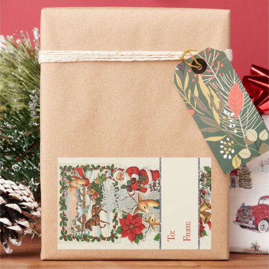 Santa's Sleigh Ride: Classic Holiday Rechthoekige Sticker (Feestdagen)