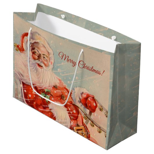 Santas Sleigh Ride Groot Cadeauzakje (Voorkant Gekanteld)