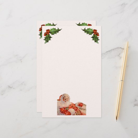 Santas Sleigh Ride Stationery Briefpapier (Voorkant / Achterkant in situ)