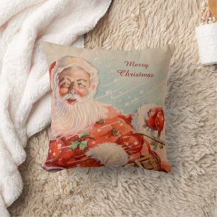 Santas Sleigh Ride Vintage Coussin de Noël