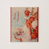 Santas Sleigh Ride Vintage Kerstpuzzel Legpuzzel (Verticaal)