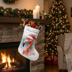 Santa's Snowbird Flamingo, op maat Grote Kerstsok