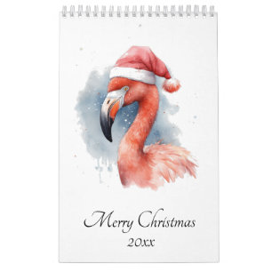 Santa's Snowbird Flamingo, op maat Kalender