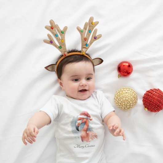 Santa's Snowbird Flamingo, op maat Romper