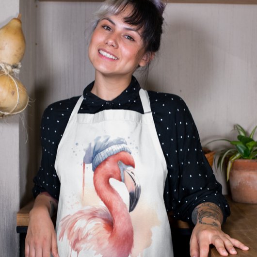 Santa's Snowbird Flamingo, op maat Schort