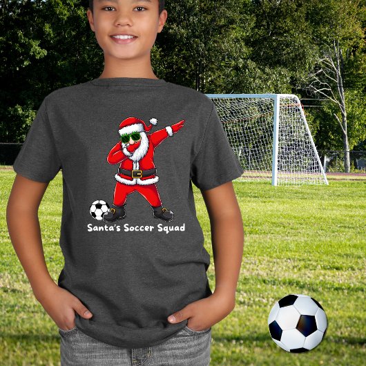 Santa's Soccer Squad Dabbing Santa Kerstmis T-shirt