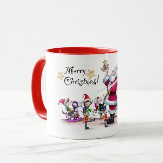 Santa's Speelgoed Shop Mok (Voorkant links)