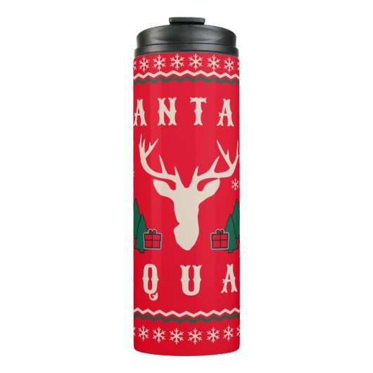 Santa's Squad Ugly kerstSweater Thermosbeker (Voorkant)