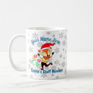 Santa's staflid dansend Fox Kerstmis op maat Koffiemok