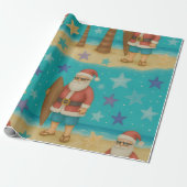 Santa's StarSurf Cadeaupapier (Uitgerold)