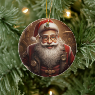 Santa's Steampunk Kerstmis Keramisch Ornament