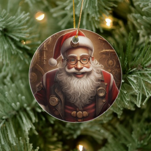 Santa's Steampunk Kerstmis Keramisch Ornament (Boom)
