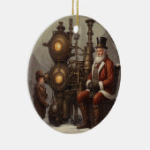 Santa's Steampunk Kerstmis Keramisch Ornament (Rechts)