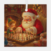  Santa's Strategy Session Glas Ornament (Achterkant)