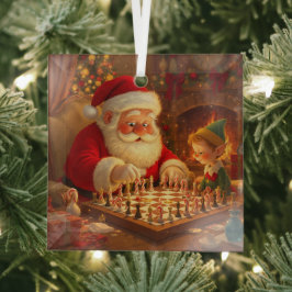 Santa's Strategy Session Glas Ornament