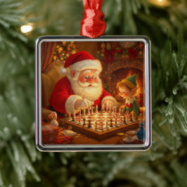 Santa's Strategy Session Metalen Ornament