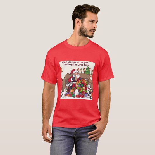 Santa's Struggle: The Wrapping Fail T-shirt (Voorkant volledig)
