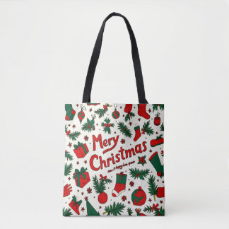 Santa's Surprise Christmas Gift Tote Bags
