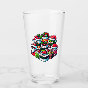 Santa's Sushi Delight Grappige feestelijke kerstku Glas