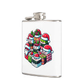 Santa's Sushi Delight Grappige feestelijke kerstku Heupfles (Links)