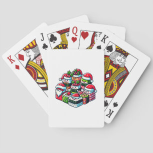 Santa's Sushi Delight Grappige feestelijke kerstku Pokerkaarten