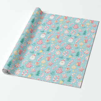 Santa's Sweet Treats Pattern Cadeaupapier