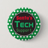 Santa's Tech Support Christmas Button Pin (Voorkant)