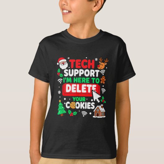 Santa's Tech Suprt Rebooting Christmas Computer Me T-shirt (Voorkant)